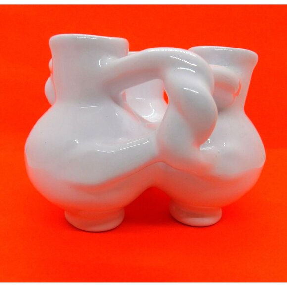 Vtg. Fuddling Cup Earthenware Entwined Cup/Vase NOS - Picture 4 of 4